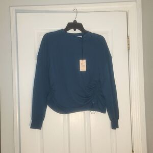 NWT Sincerely Jules teal long sleeve sweatshirt.